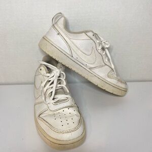Nike Court Borough Low 2 Triple White Sneakers Size 5Y